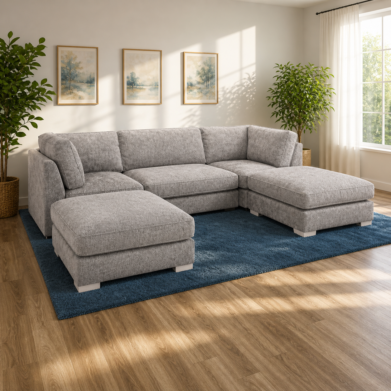 Bishop U Shape Corner Sofa High Back