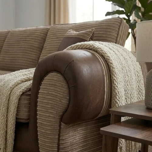 VERONA  CORD FABRIC CORNER SOFA
