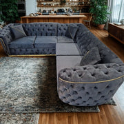 Toronto Corner Sofa Black & Gold