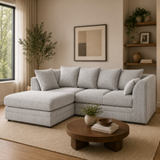 Luxor Fabric Corner Sofa Chocolate | Soft Jumbo Cord 3-4 Seater Corner Sofa