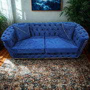 Toronto sofa 3+2 Blue & Gold
