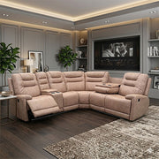 Halifax Leather Electric Recliner Corner Sofa(Black,Grey,Beige)-USB Ports/LED LIGHTS/CUP HOLDERS