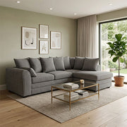 Dylan Jumbo Cord Corner Sofa Grey