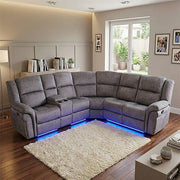 Berlin Electric Recliner Corner Sofa Micro Fibre Fabric