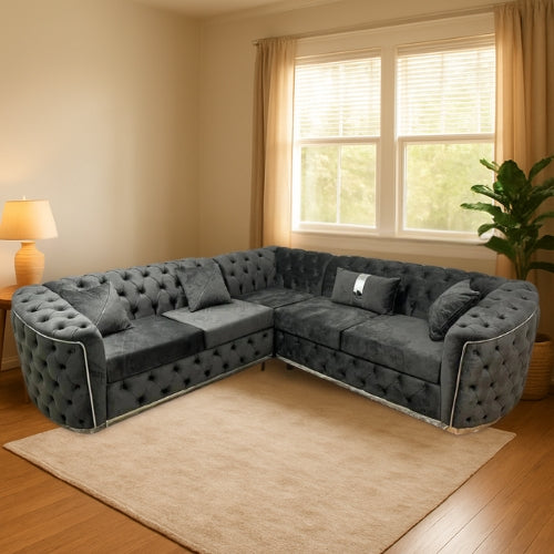Toronto Corner Sofa Black & Gold