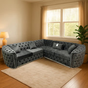 Toronto Corner Sofa Black & Gold