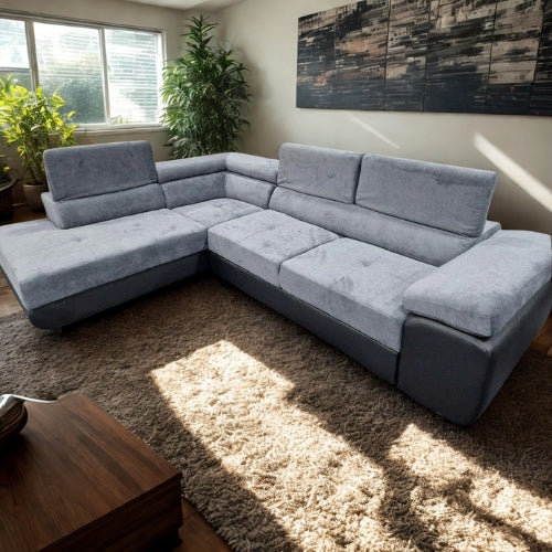 Luton Sofabed Corner Sofa Bed With Storage Box Grey-Black