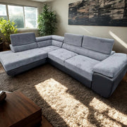 Luton Sofabed Corner Sofa Bed With Storage Box Grey-Black