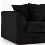 Luxor Fabric Corner Sofa Black | Soft Jumbo Cord 3-4 Seater Corner Sofa