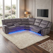 Berlin Electric Recliner Corner Sofa Micro Fibre Fabric