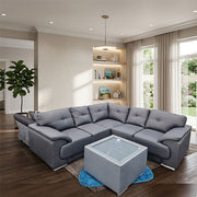 Dover Leather Corner Sofa Grey