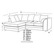 Luxor Fabric Corner Sofa Black | Soft Jumbo Cord 3-4 Seater Corner Sofa