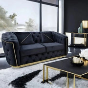 Toronto Sofa 3+2 Black & Gold