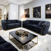 Toronto Sofa 3+2 Black & Gold