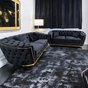 Toronto Sofa 3+2 Black & Gold