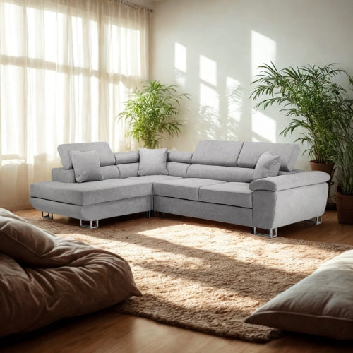 Anton Sofa bed Corner Sofa Bed With Storage Box Grey