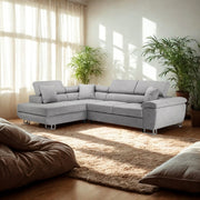Anton Sofa bed Corner Sofa Bed With Storage Box Grey