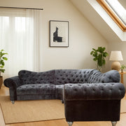 Elegance Fabric Corner Sofa Grey