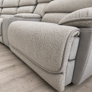 Lakelyn Fabric Recliner Corner Sofa, Light Grey, Upholstered with Storage Console| Electric| Bluetooth Fabric