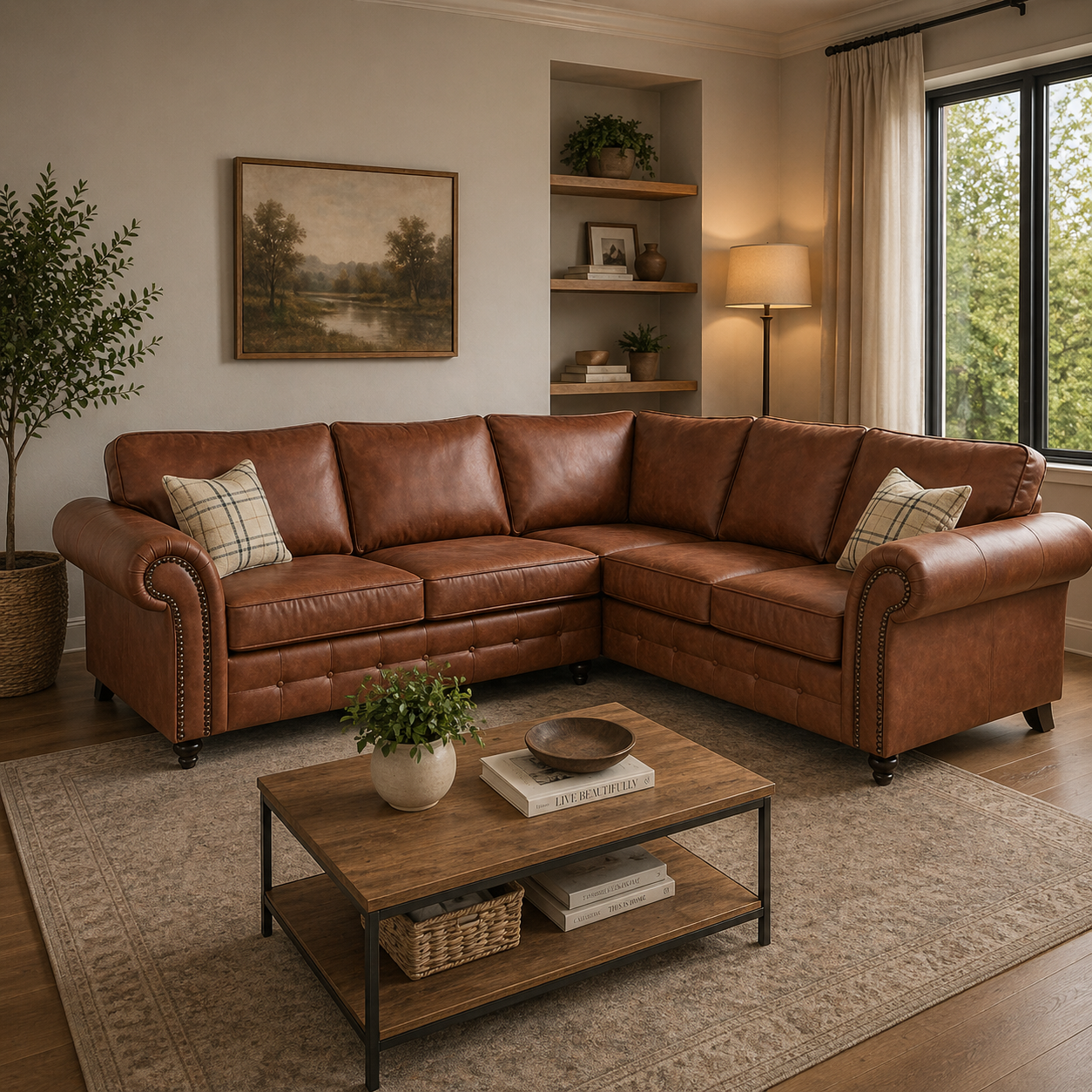Oakland Leather Corner Sofa
