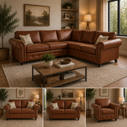 Oakland Leather Corner Sofa