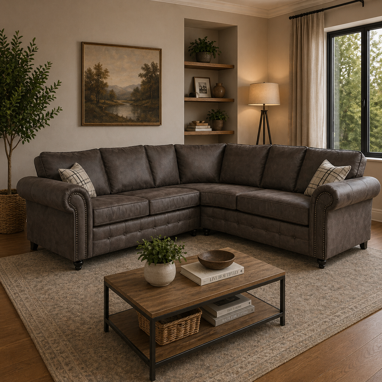 Oakland Leather Corner Sofa