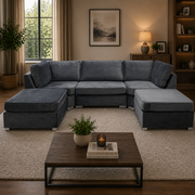 S.D Bishop Grey Plush Velvet U Shape