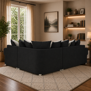 Verona Scatter back 4 Seater Sofa Black Right and Left Hand Facing Corner