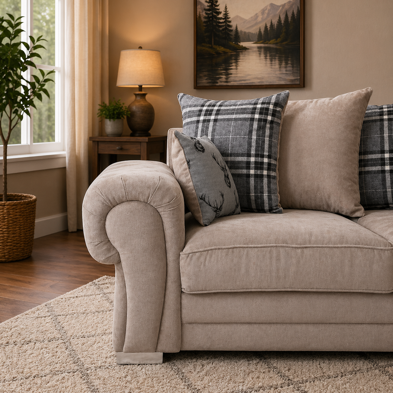 Verona Scatter Back Corner Sofa Mink