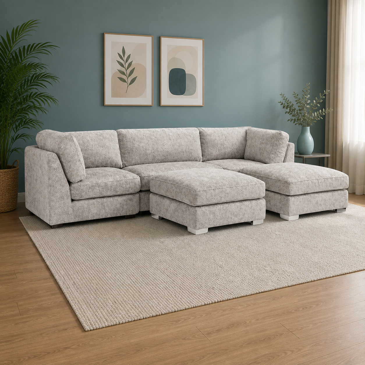 Bishop U Shape Sofa High Back Truffle