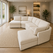 Bishop U Shape Sofa High Back In Black And Cream Color