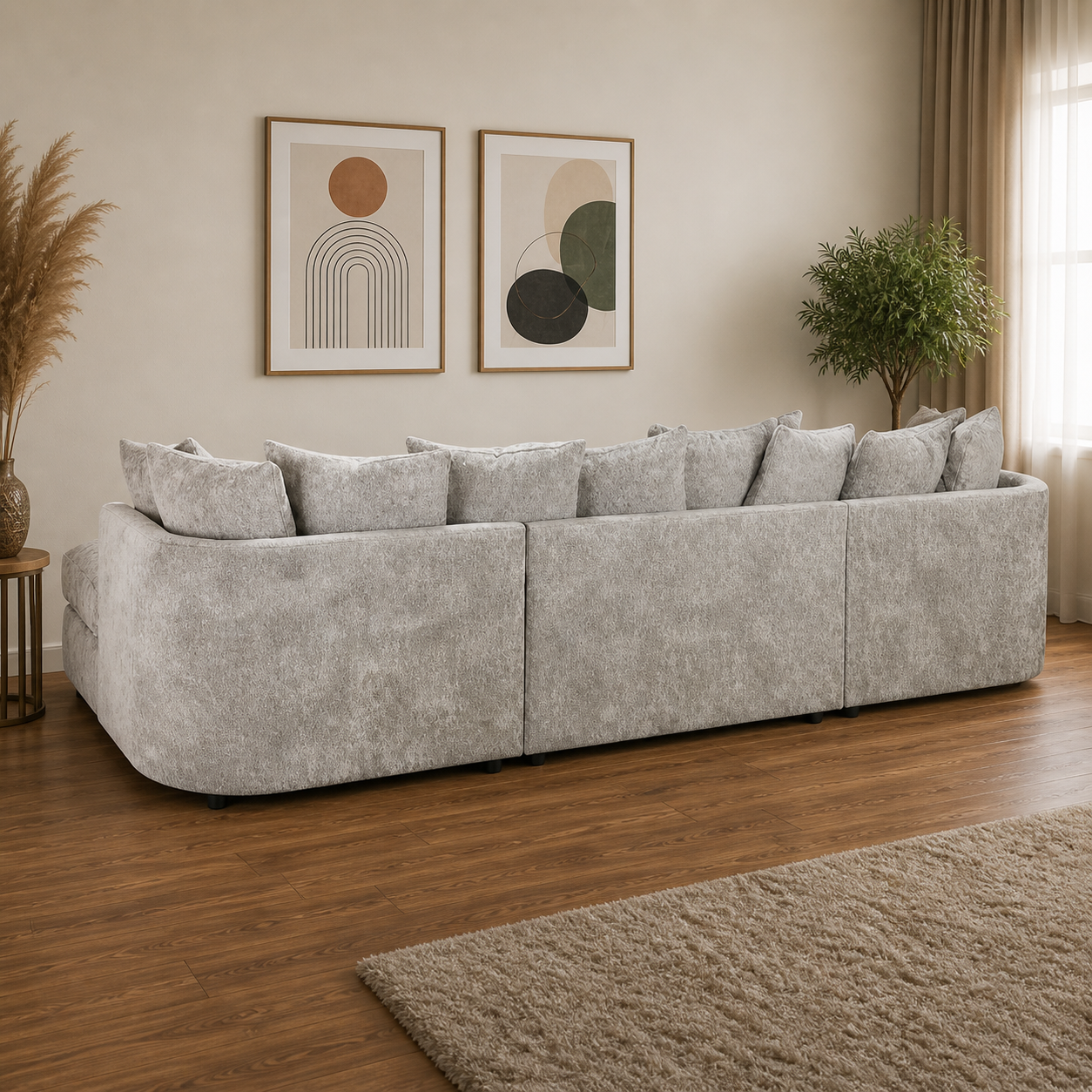 Bishop U Shape Sofa Scatter Back Truffle