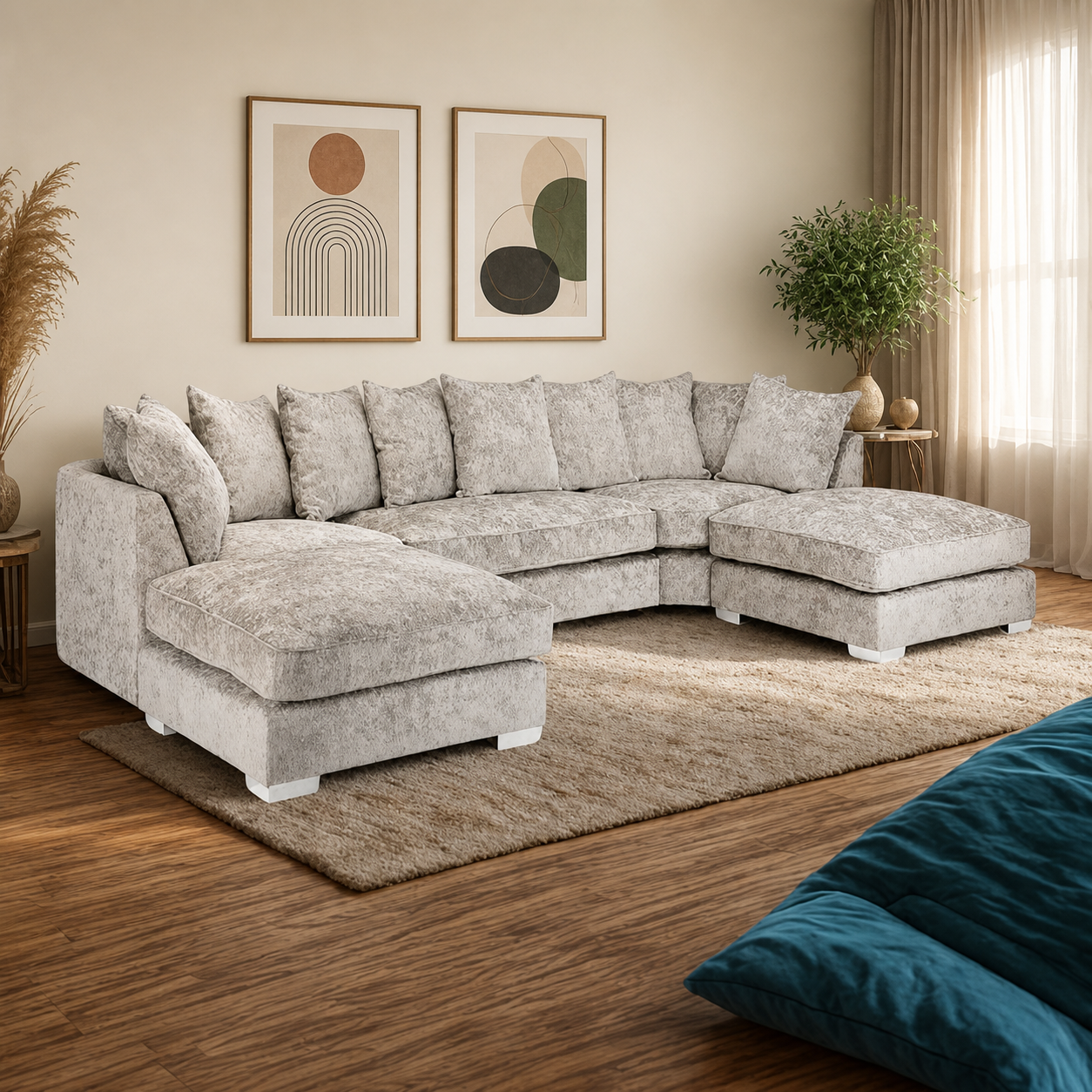 Bishop U Shape Sofa Scatter Back Truffle