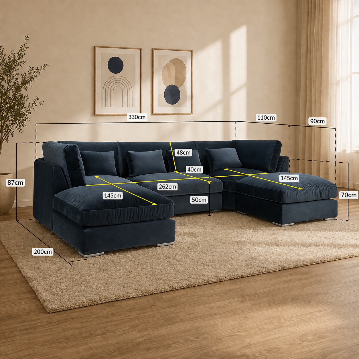Balgravia U Shape Sofa High Back
