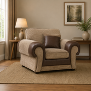 Tango 3+2 Seater Sofa Set – Jumbo Cord Fabric with Leather Detail