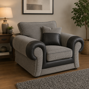 Tango 3+2 Seater Sofa Set – Jumbo Cord Fabric with Leather Detail