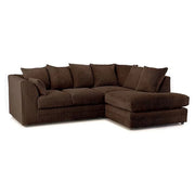 Luxor Fabric Corner Sofa Chocolate | Soft Jumbo Cord 3-4 Seater Corner Sofa