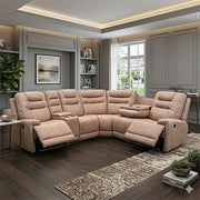 Halifax Leather Electric Recliner Corner Sofa(Black,Grey,Beige)-USB Ports/LED LIGHTS/CUP HOLDERS